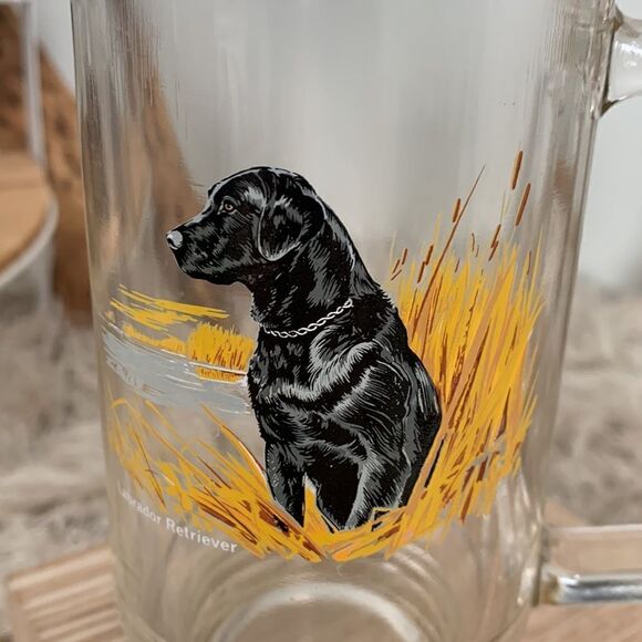Vintage Clear Glass Beer Mug Irish Setter and Labrador Retriever - Picture 7 of 17